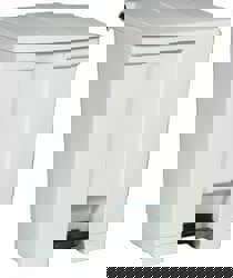 Legacy Step-On Receptacle, 18 gal, Plastic, White